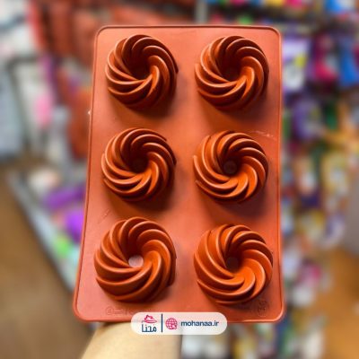 قالب سیلیکونی پیچ شیفوندار 6 خانه